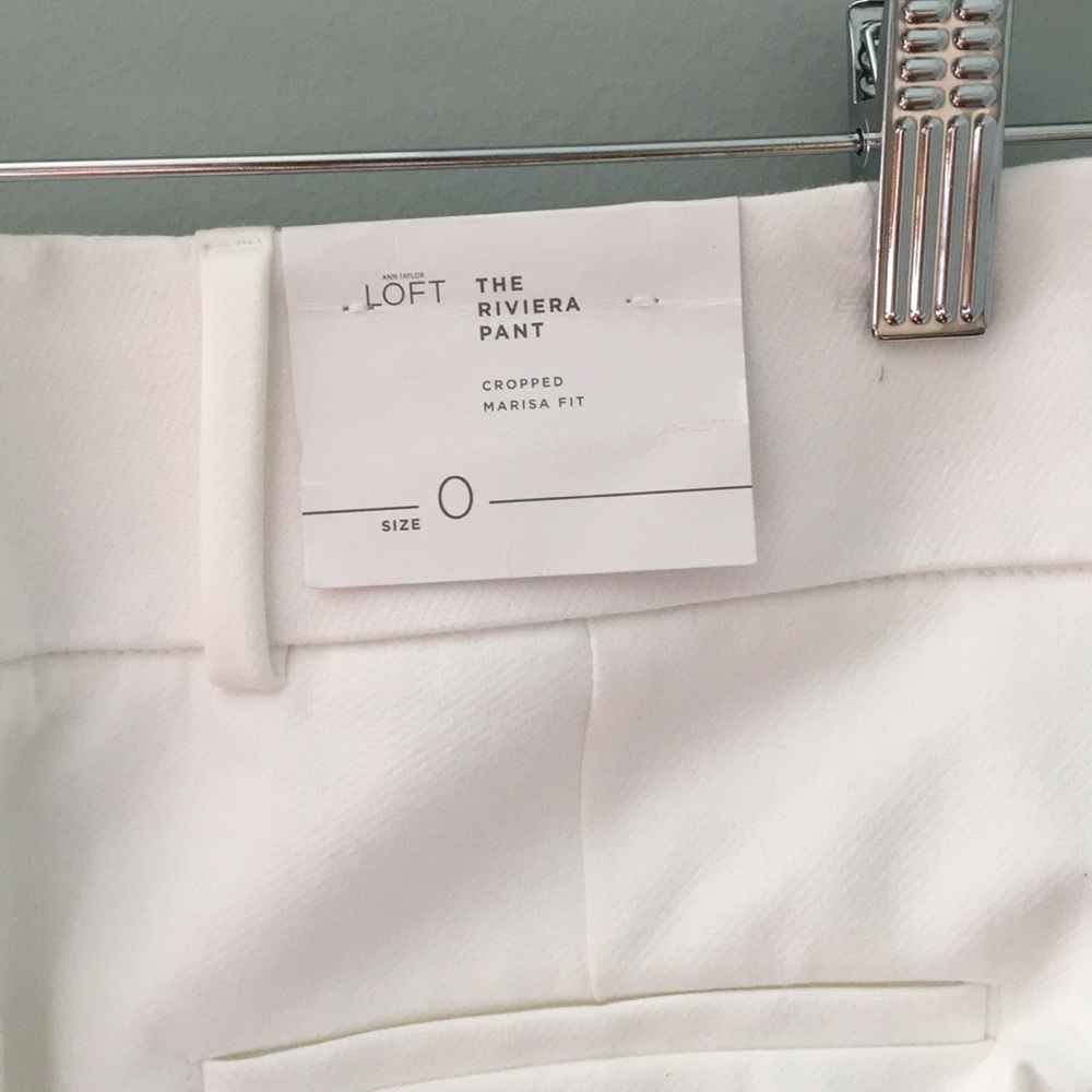 Ann Taylor Loft cropped white pants